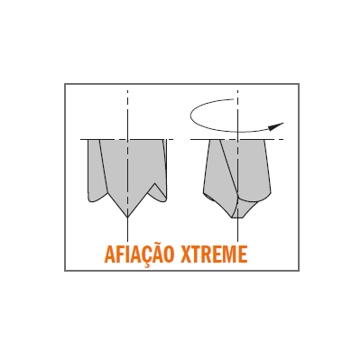 Broca para furo cego XTREME em metal duro integral Broca para furo cego XTREME em metal duro integral